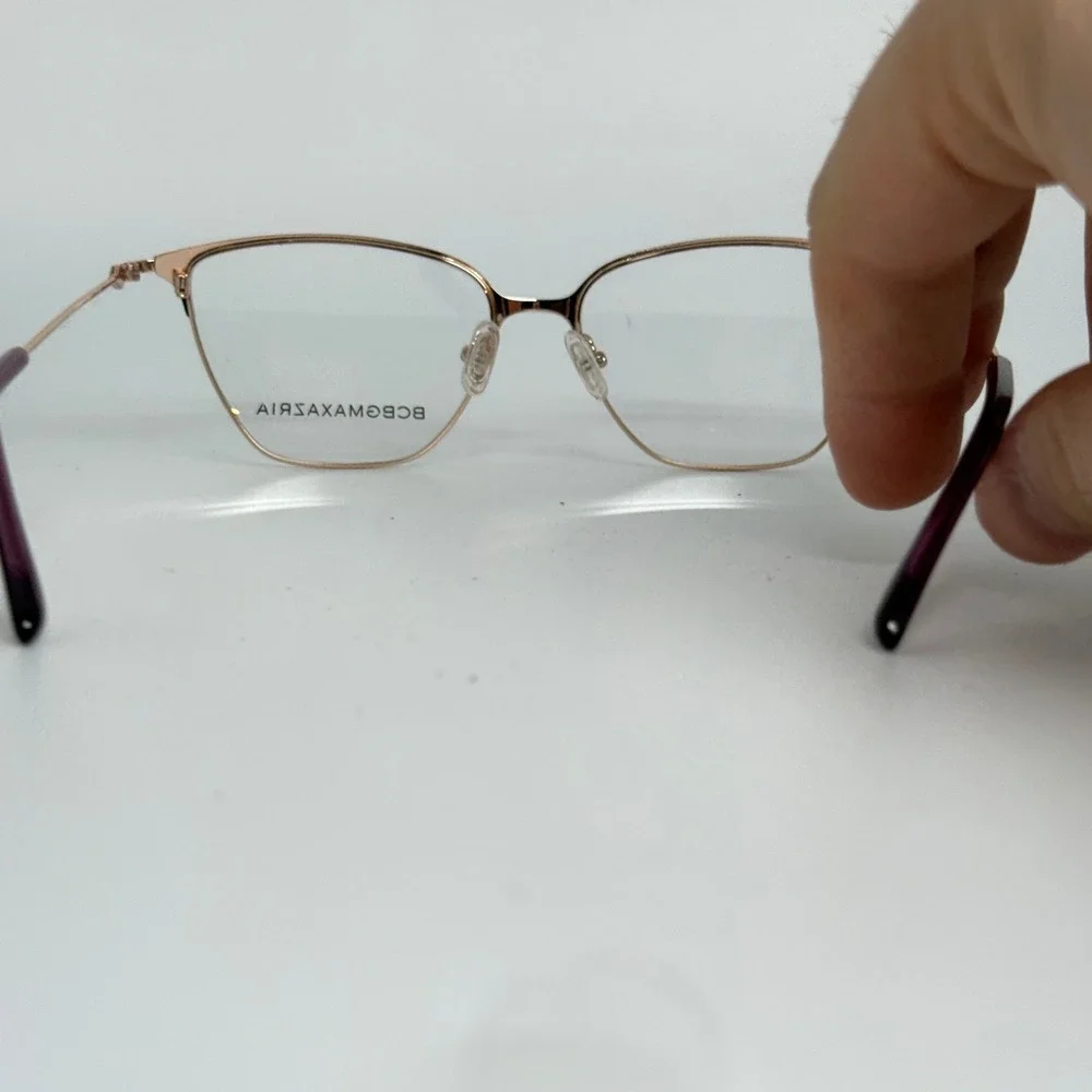 BCBGMAXAZRIA Henley Purple Rose Gold Eyeglasses Frames 54 15 135mm Made in Italy